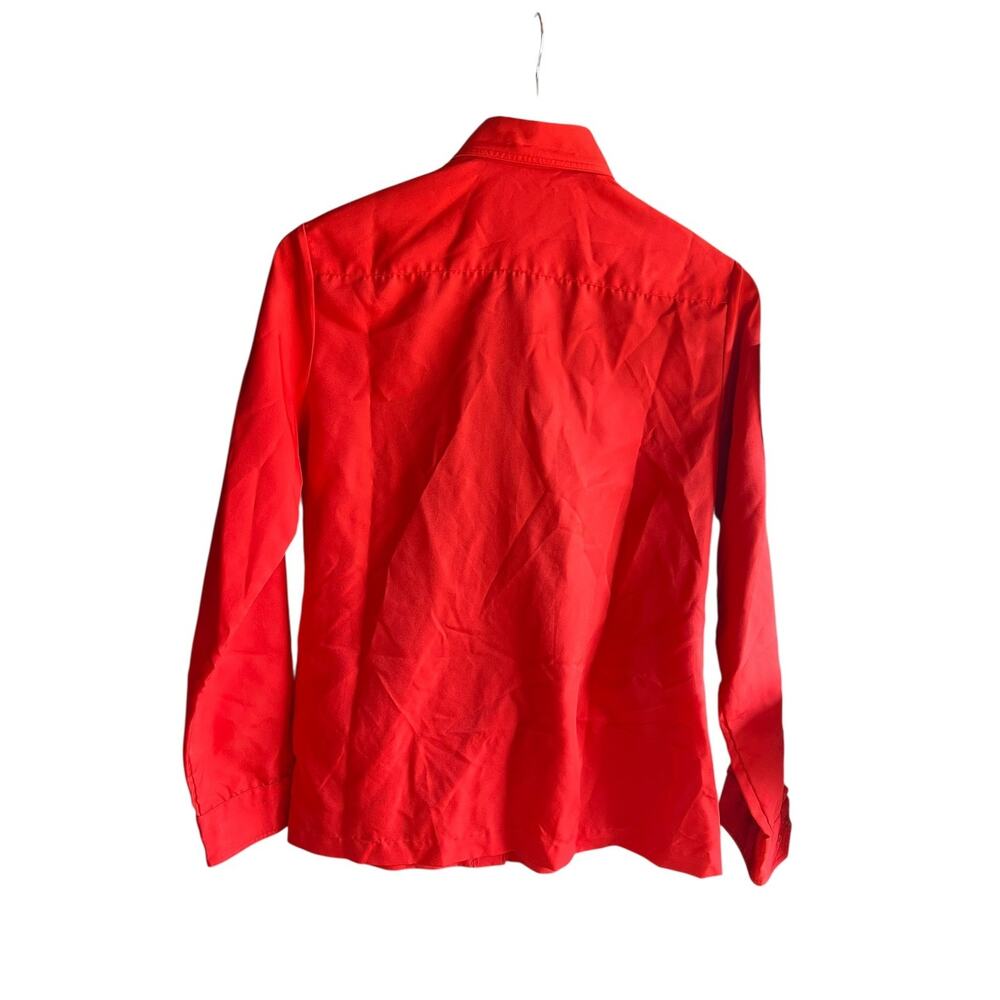 Adelaar Women's Vintage Career Blouse Button Up Long Sleeve USA Made Red Size 10 - Picture 2 of 5